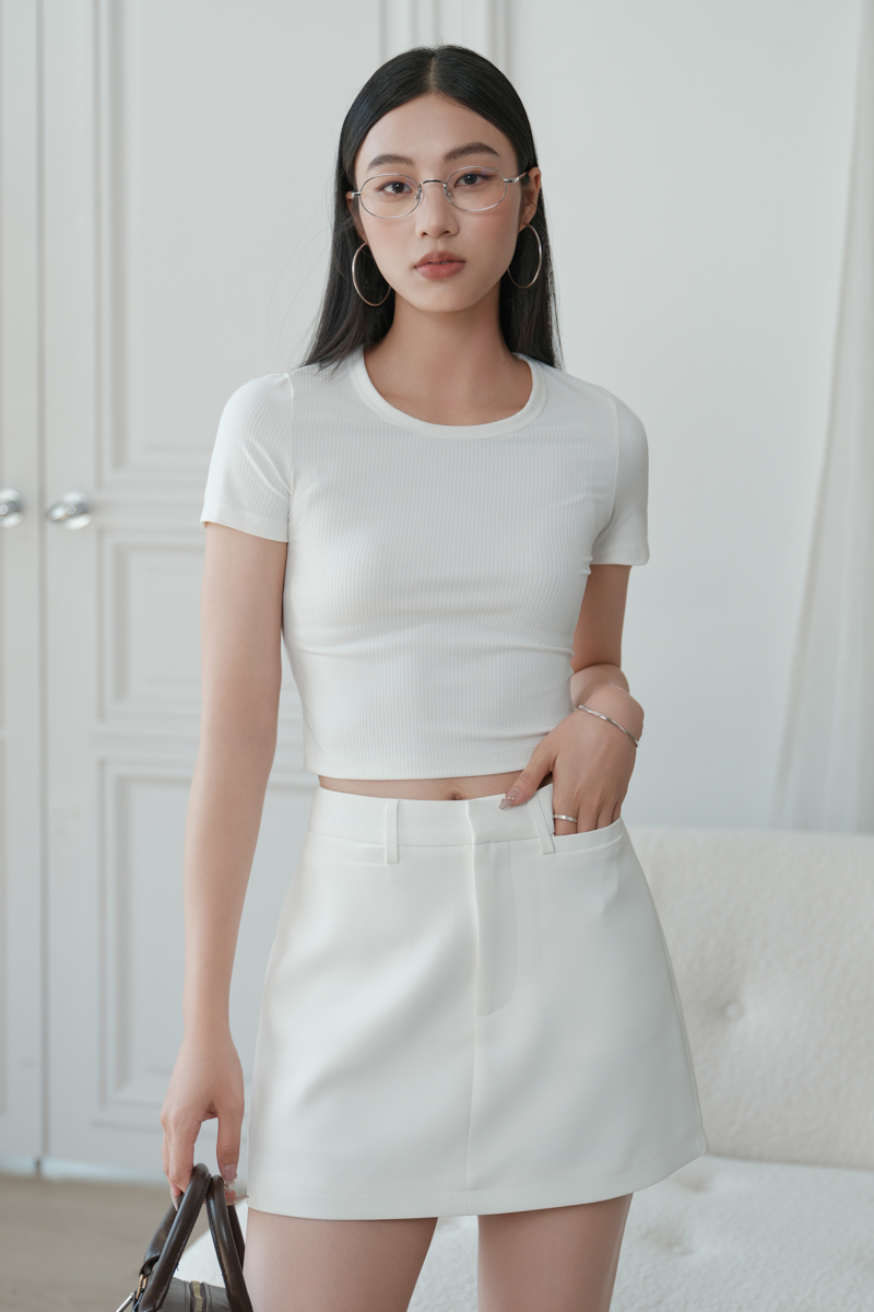 TUCKER TEXTURED TOP (WHITE)