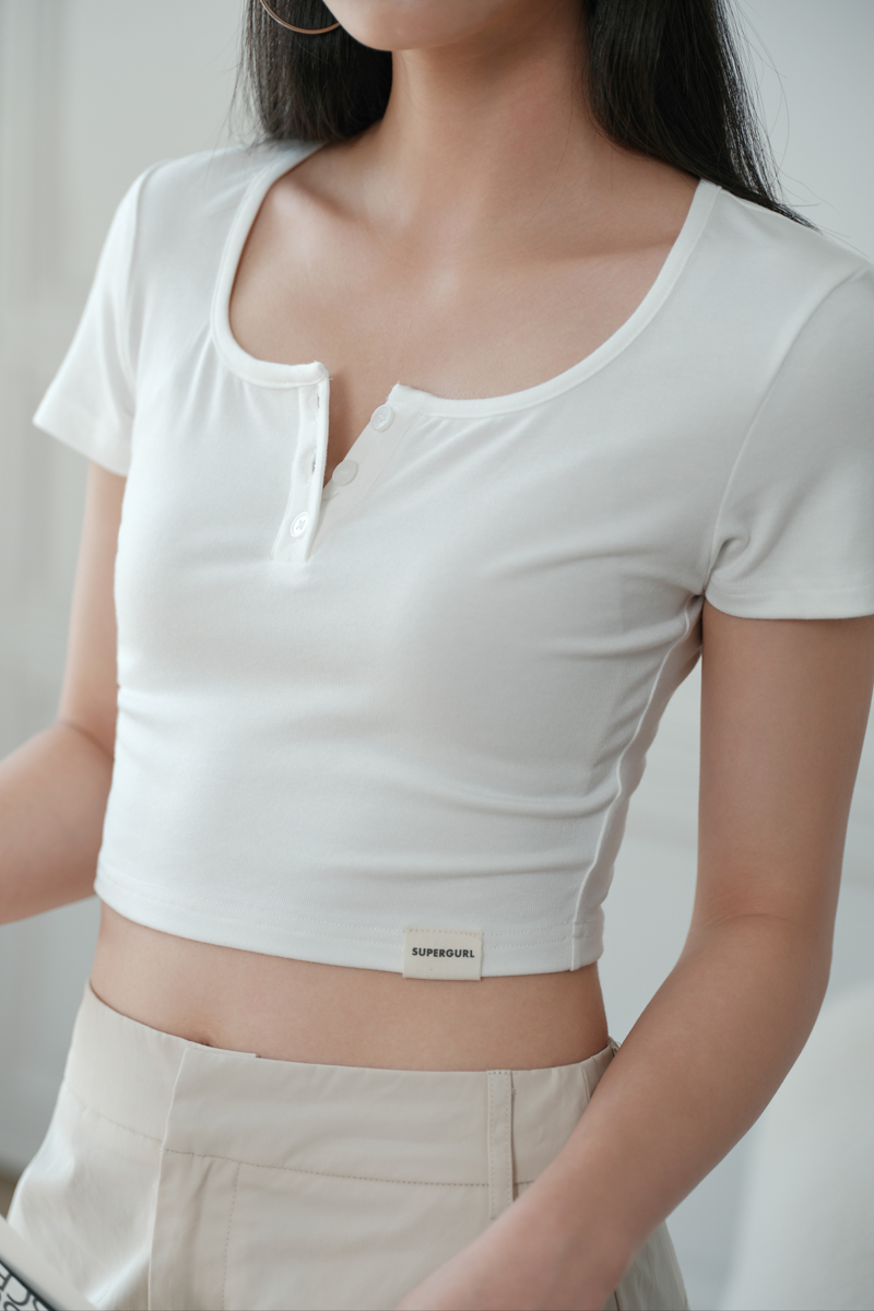 SADIE SQUARE NECK TOP (WHITE)