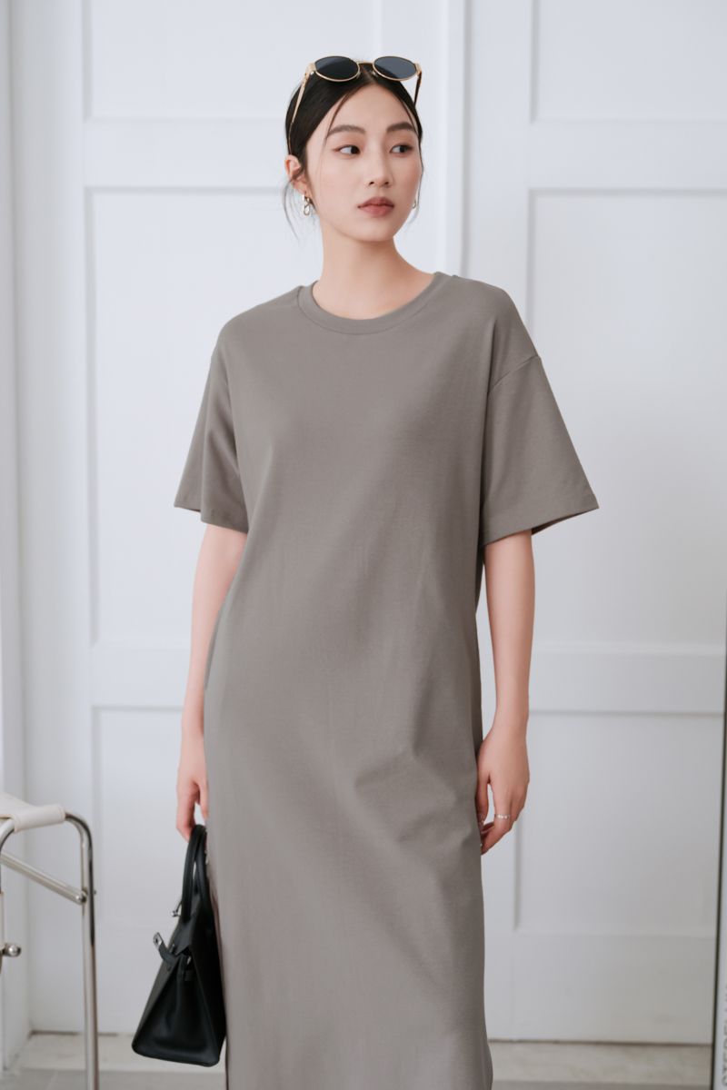 OLLIE OVERSIZED DRESS (STONE GREY)