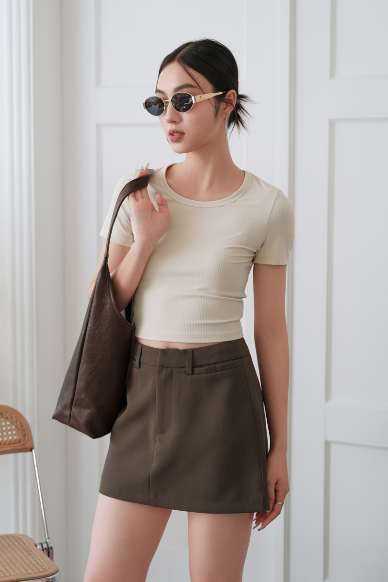 TUCKER TEXTURED TOP (NATURAL)