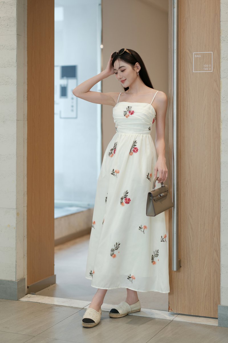 FLORIS FLORAL PADDED MAXI (CREAM)