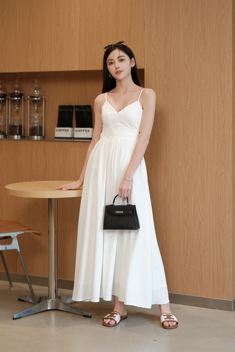 ELIS ELASTIC BACK PADDED MAXI (WHITE)