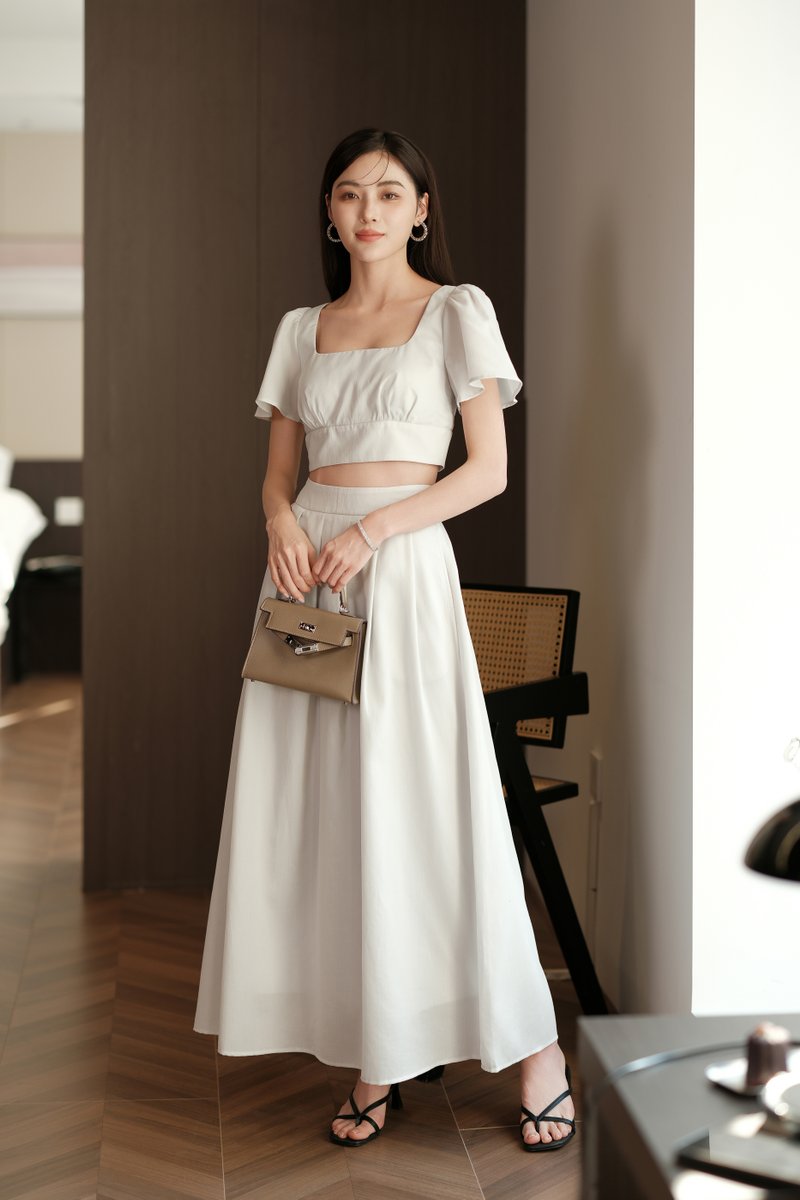 MYRA MAXI SKIRT (ICE WHITE)