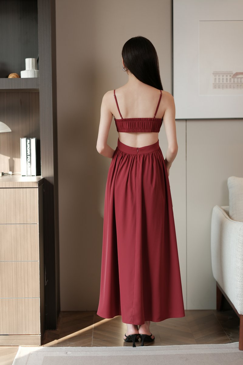 ELIS ELASTIC BACK PADDED MAXI (WINE)