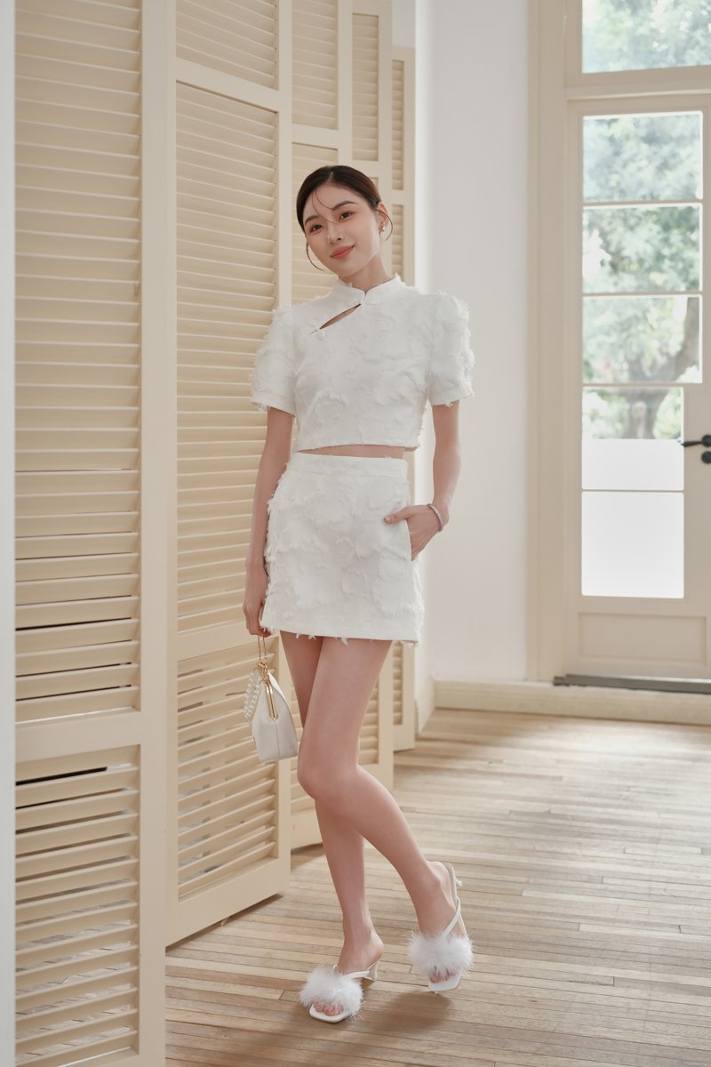 XUXU QIPAO SKORTS (WHITE)