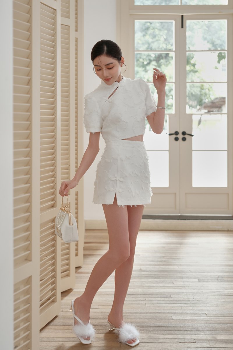 XUXU QIPAO SKORTS (WHITE)