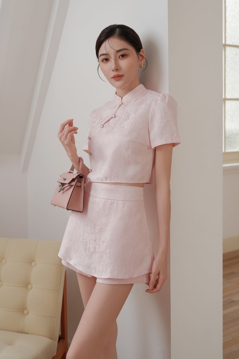 SHAN SHAN QIPAO TOP (PINK)