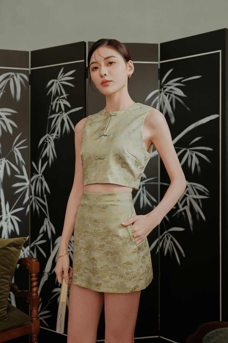 DAO XIANG QIPAO TOP (GREEN)