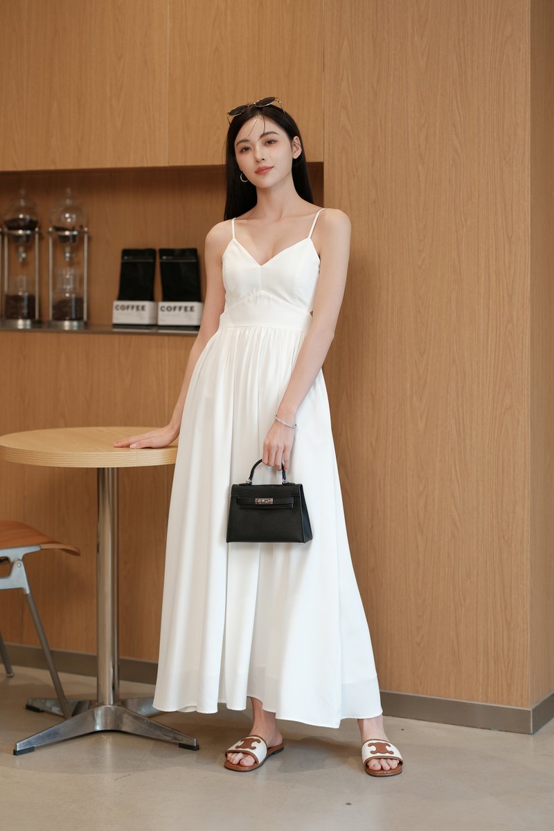 ELIS ELASTIC BACK PADDED MAXI (WHITE)