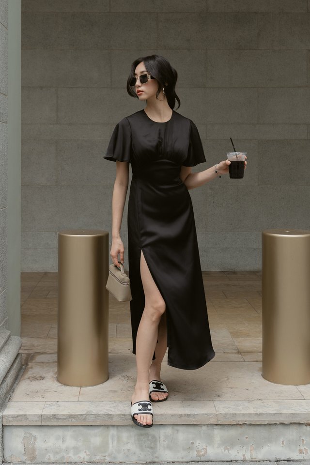 TRICIA TRIANGLE BACK DRESS (BLACK)
