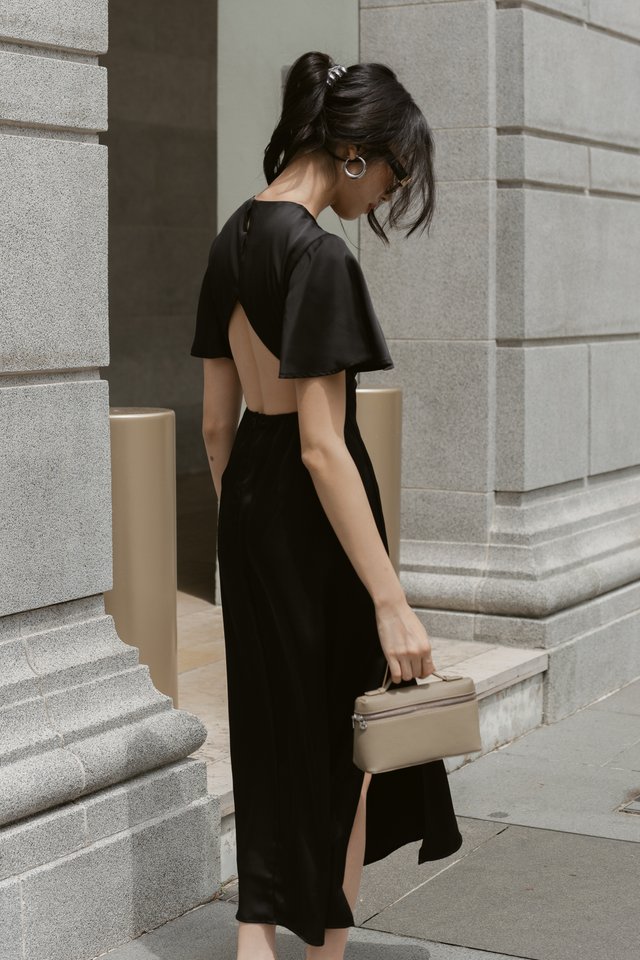 TRICIA TRIANGLE BACK DRESS (BLACK)