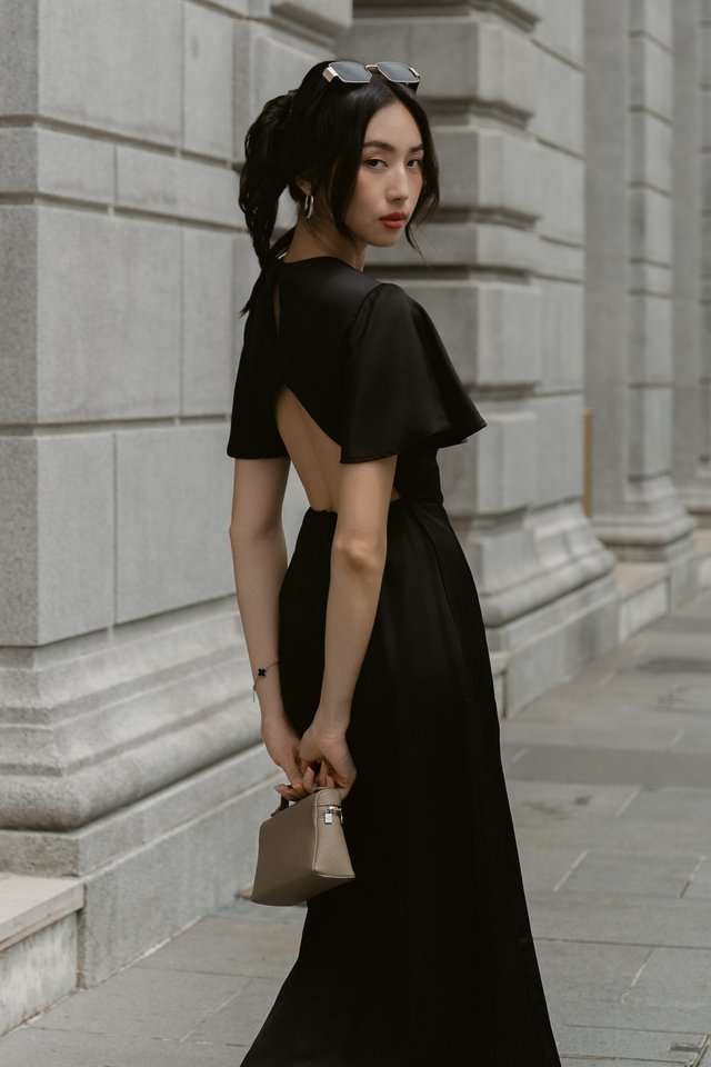 TRICIA TRIANGLE BACK DRESS (BLACK)