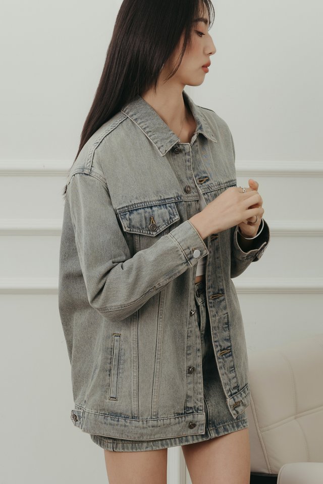 *BACKORDER* DAVID DENIM BOYFRIEND JACKET (VINTAGE WASH)
