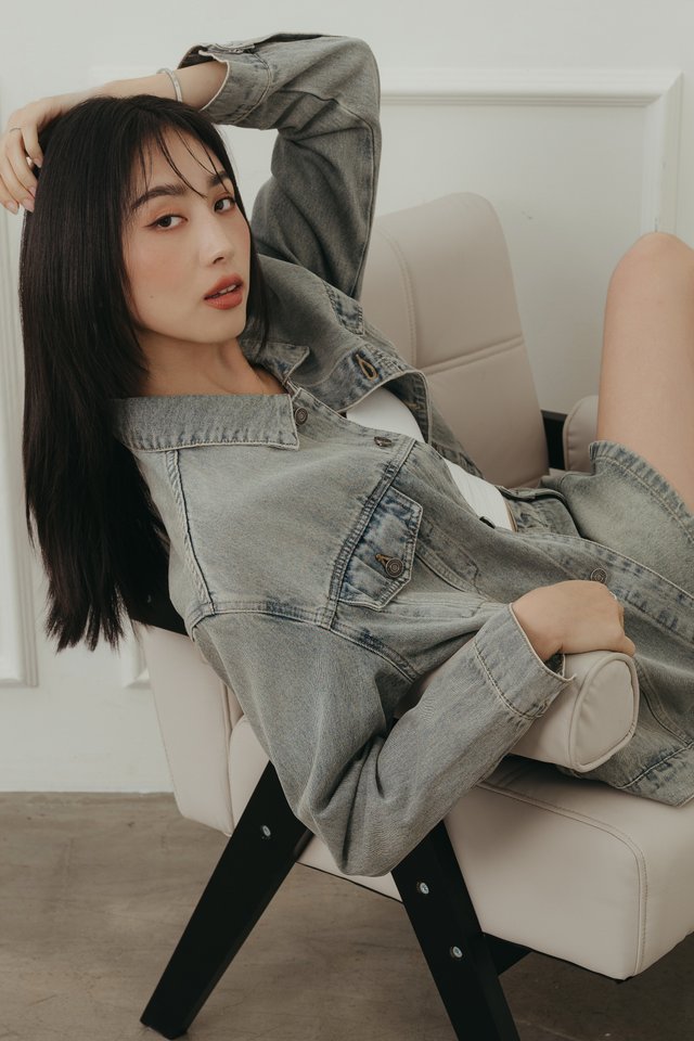 *BACKORDER* DAVID DENIM BOYFRIEND JACKET (VINTAGE WASH)