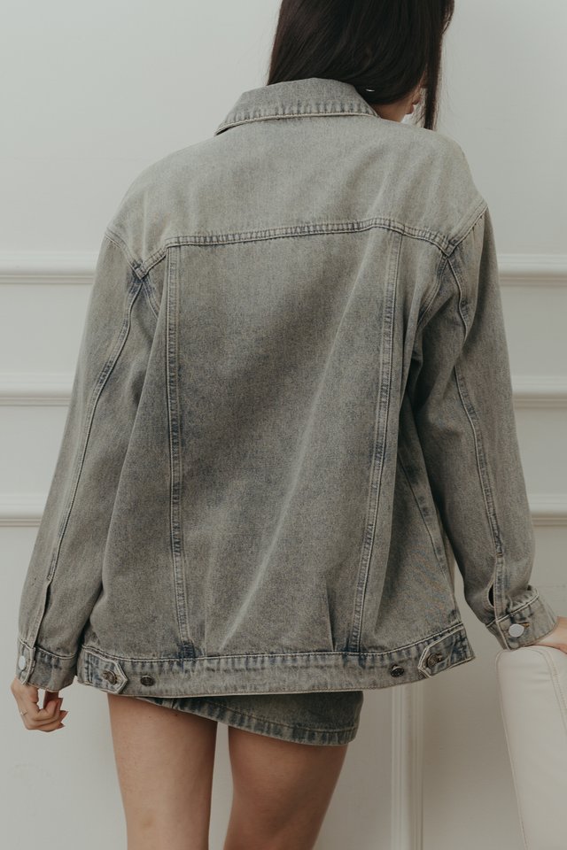 *BACKORDER* DAVID DENIM BOYFRIEND JACKET (VINTAGE WASH)