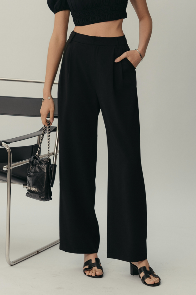 SANTOS STRAIGHT LEG PANTS (BLACK)