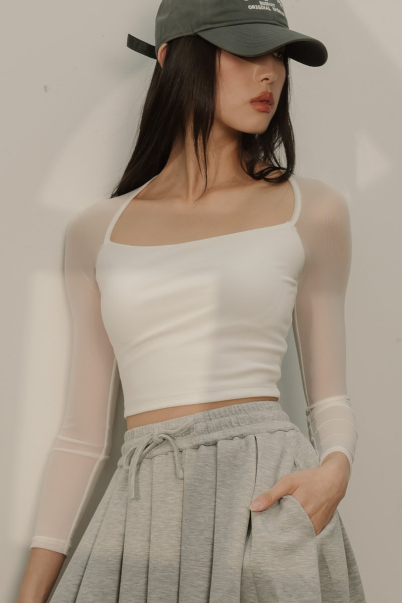 CUT IN MESH TOP (WHITE)