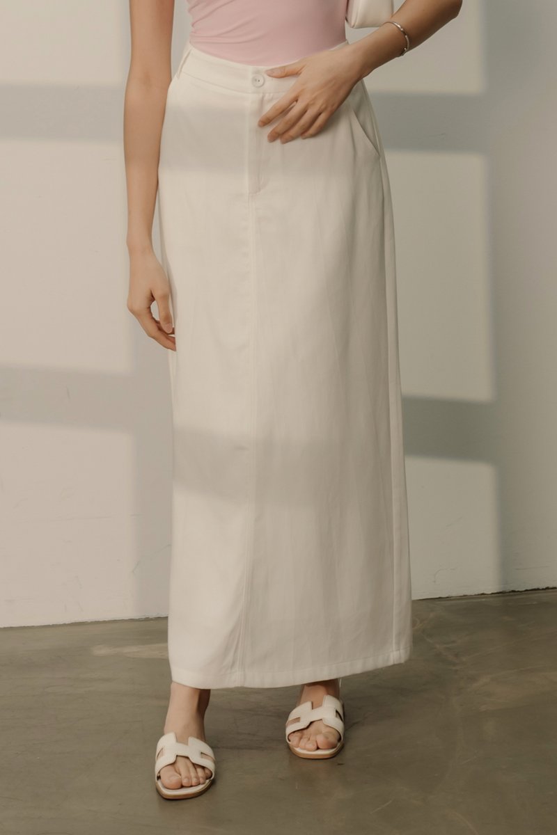 SILAS STRAIGHT MAXI SKIRT (WHITE)