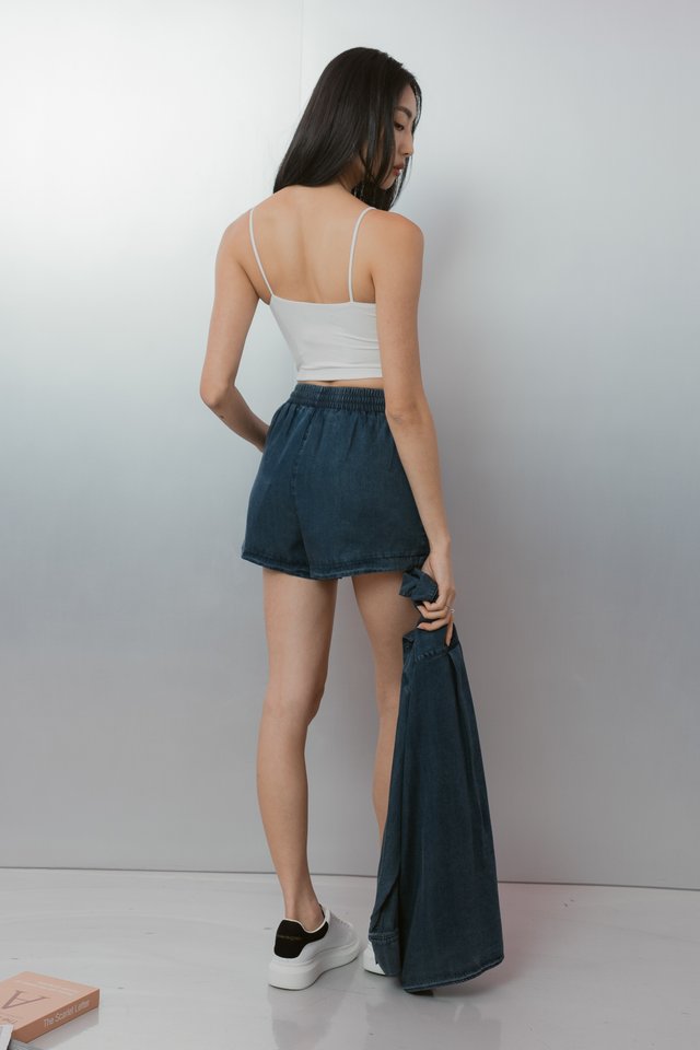 *BACKORDER* DALE DENIM RUNNER SHORTS (DARK BLUE)
