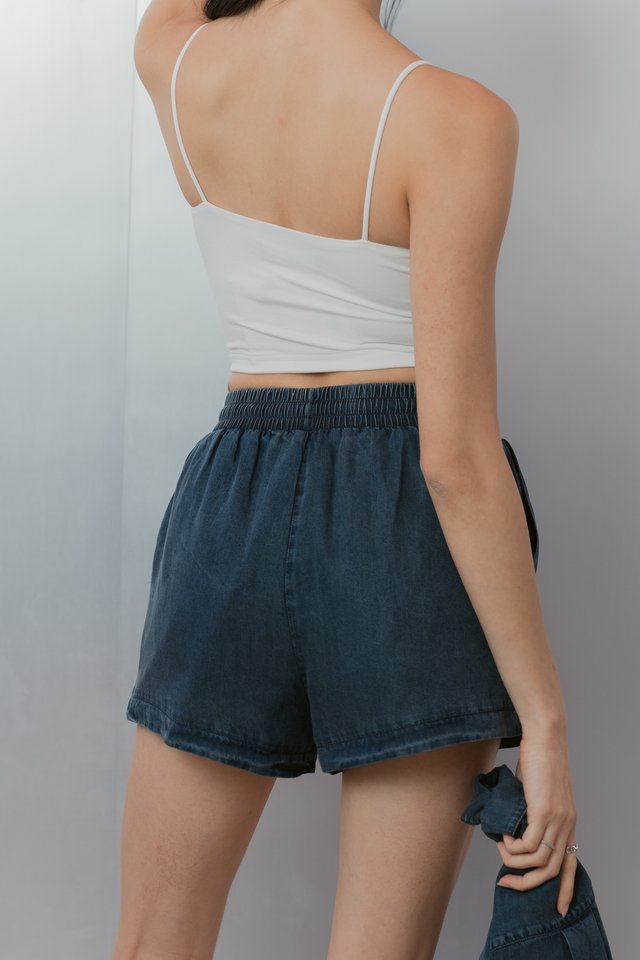 *BACKORDER* DALE DENIM RUNNER SHORTS (DARK BLUE)