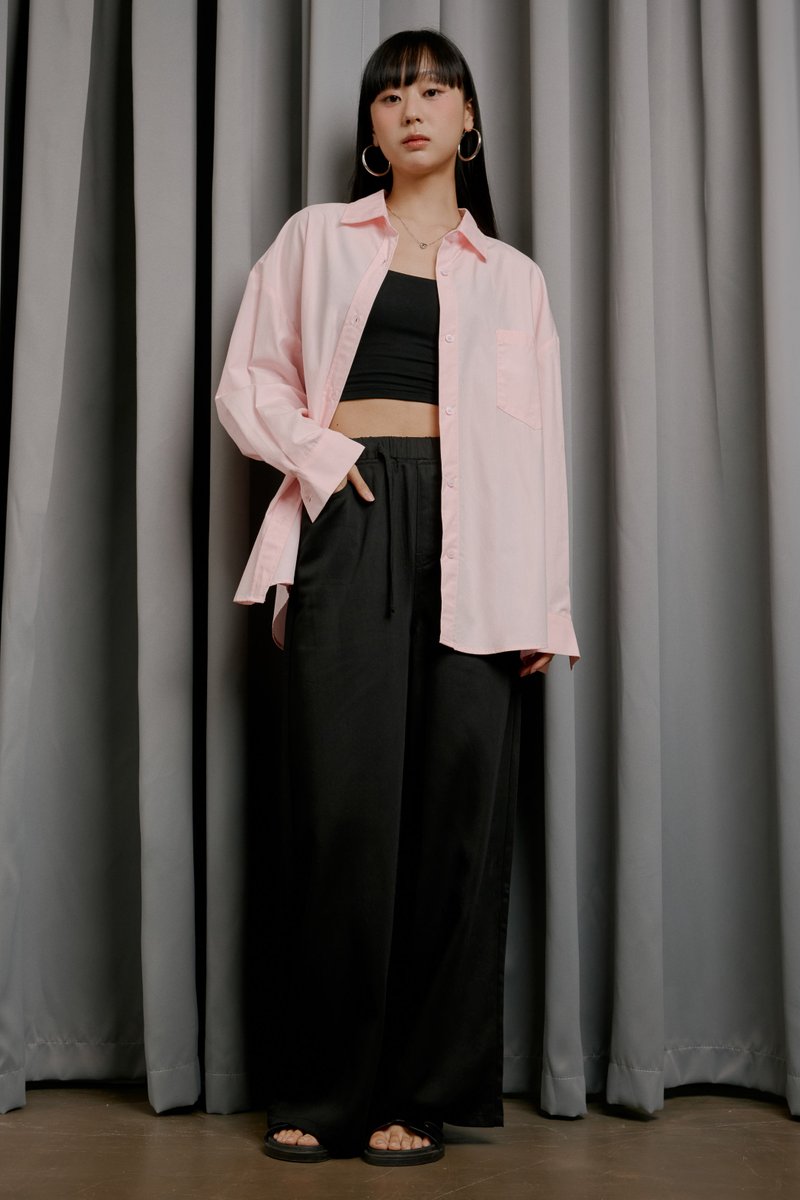 50% TENCEL RELAXED SHIRT (LIGHT PINK)