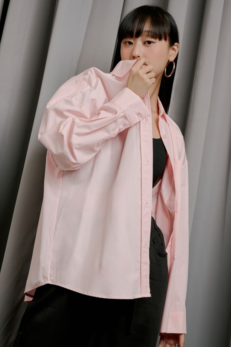 50% TENCEL RELAXED SHIRT (LIGHT PINK)