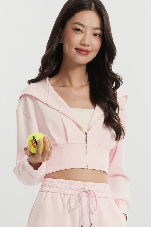 *BACKORDER* PANDRA PLEATED JACKET (LIGHT PINK)