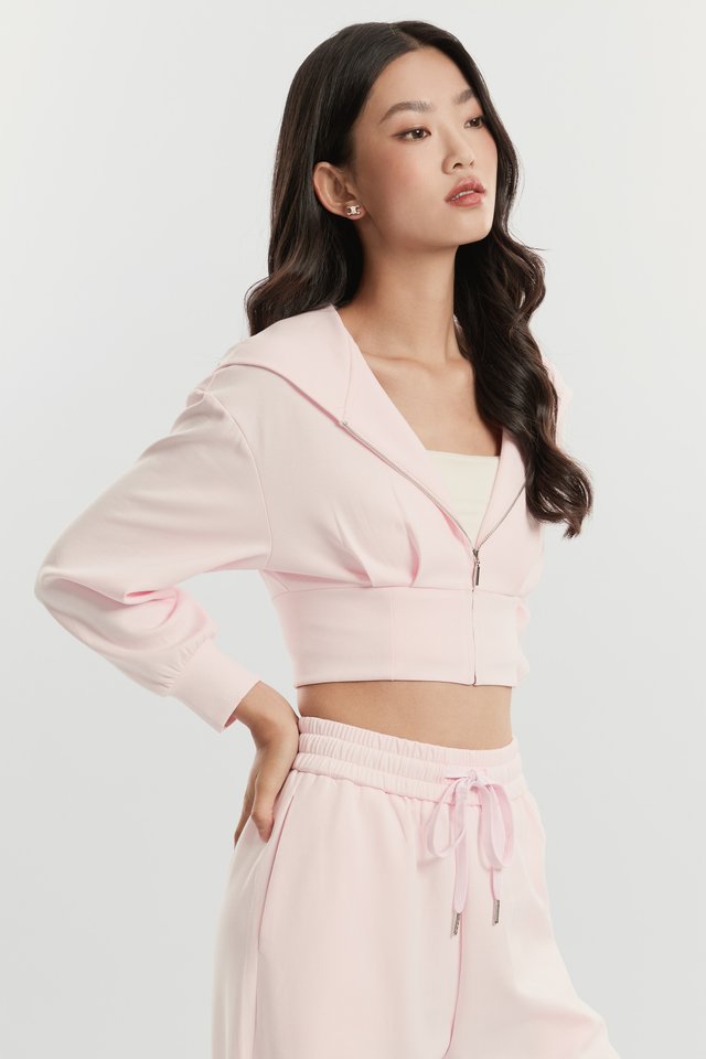 *BACKORDER* PANDRA PLEATED JACKET (LIGHT PINK)