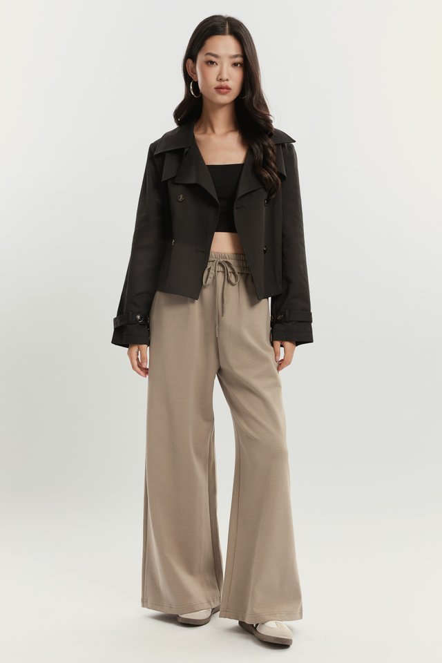 TEENA TRENCH CROP JACKET (BLACK)