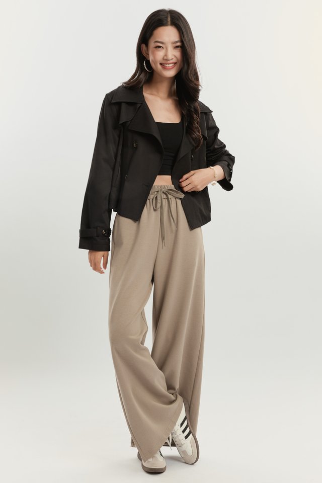 TEENA TRENCH CROP JACKET (BLACK)