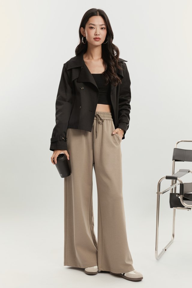 TEENA TRENCH CROP JACKET (BLACK)