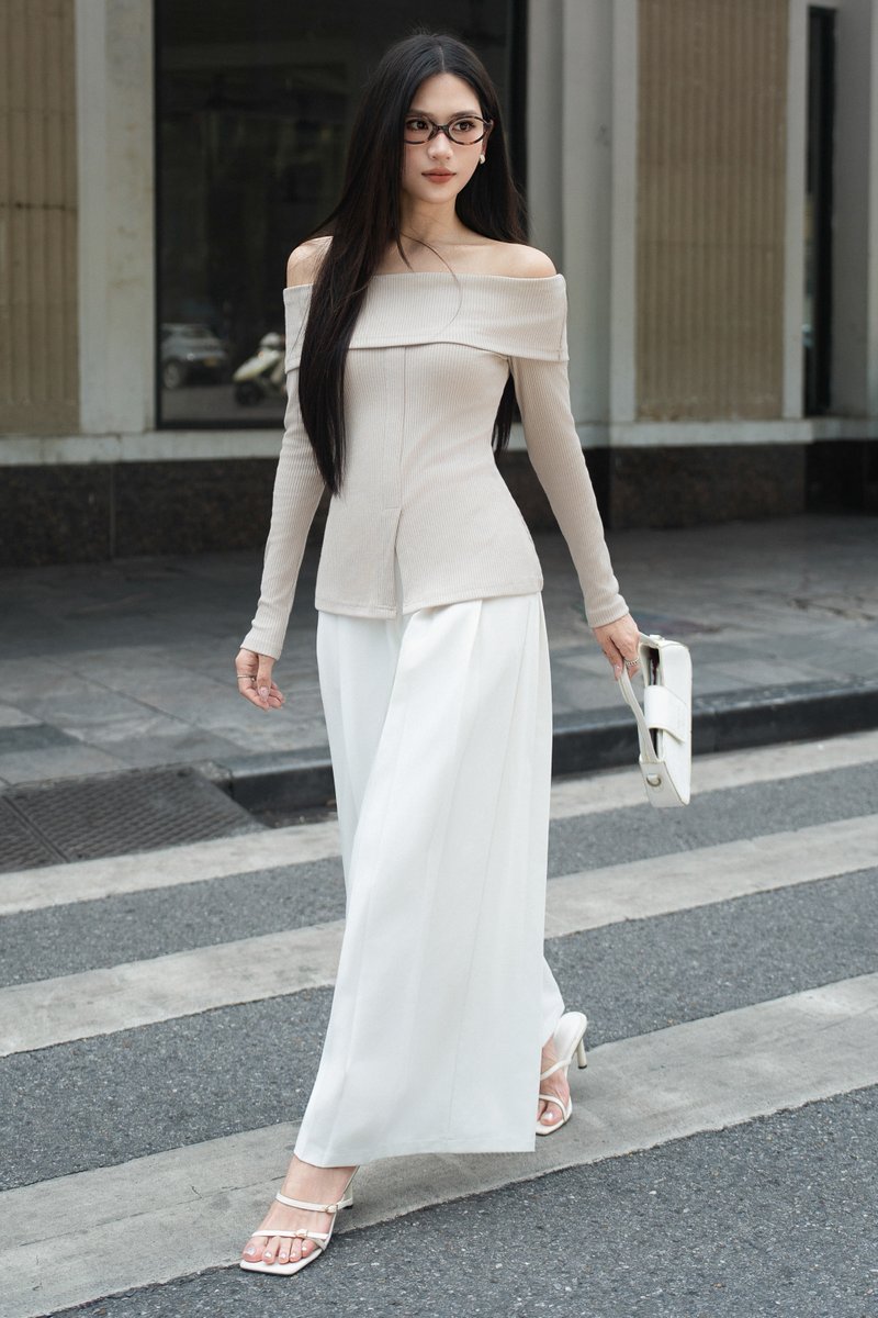 DIONNE DOUBLE PLEATED PANTS (WHITE)