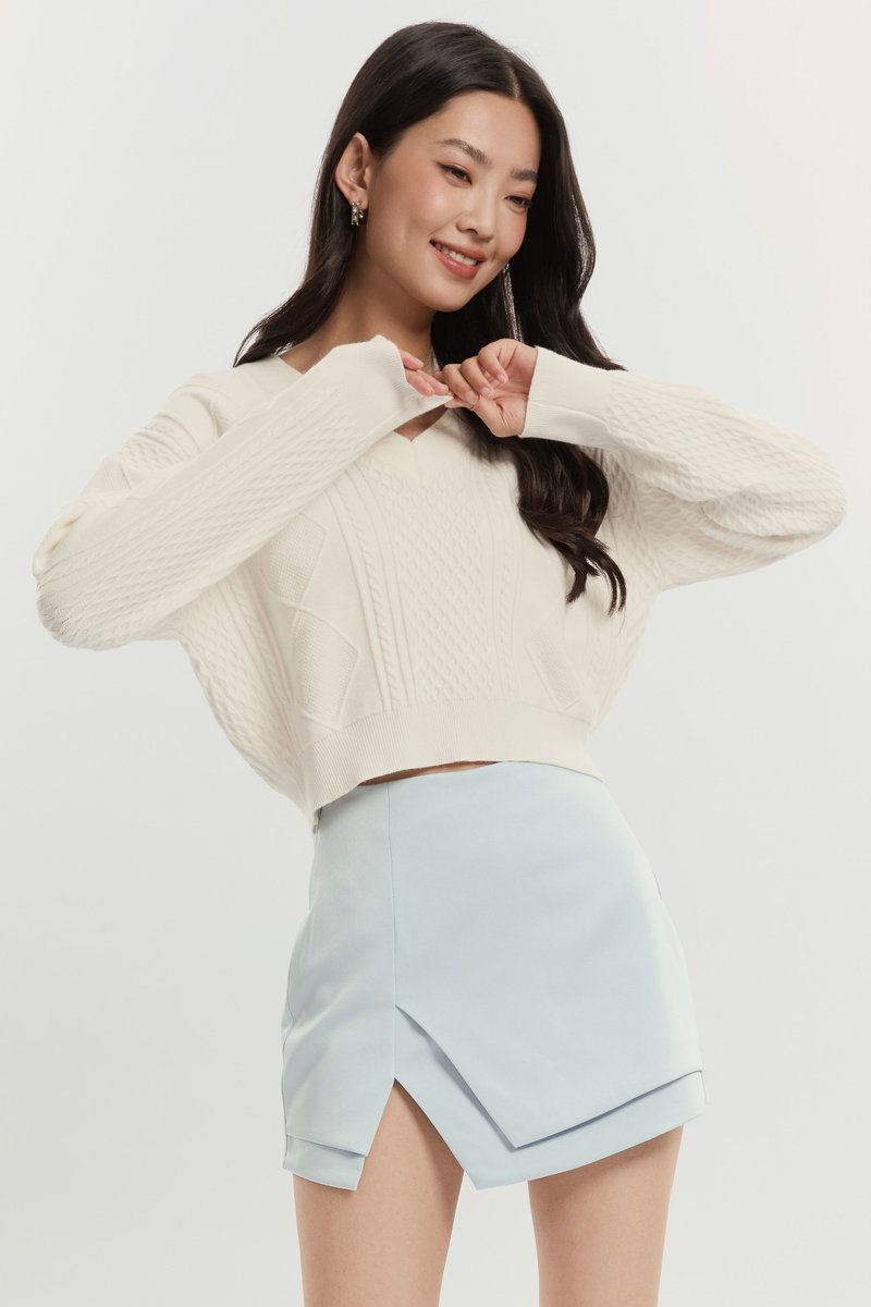 OLAVI ORIGAMI SKORTS (LIGHT BLUE)