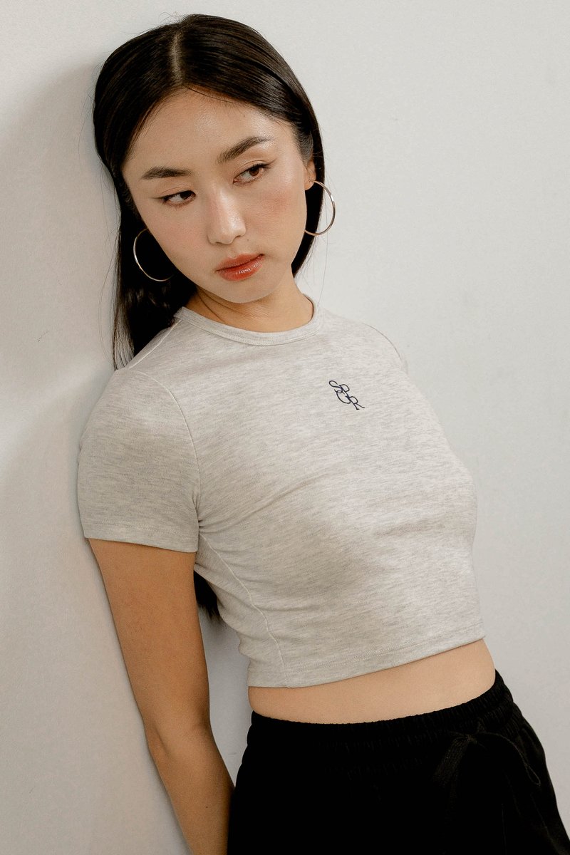 SPR GRL BABY TEE TOP (LIGHT HEATHER)
