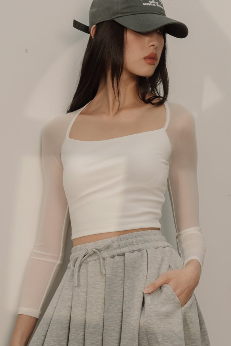 CUT IN MESH TOP (WHITE)