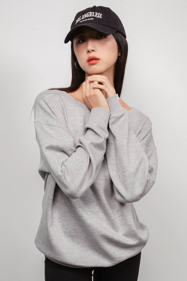 SAB SLOUCHY OVERSIZED PULLOVER (HEATHER GREY)