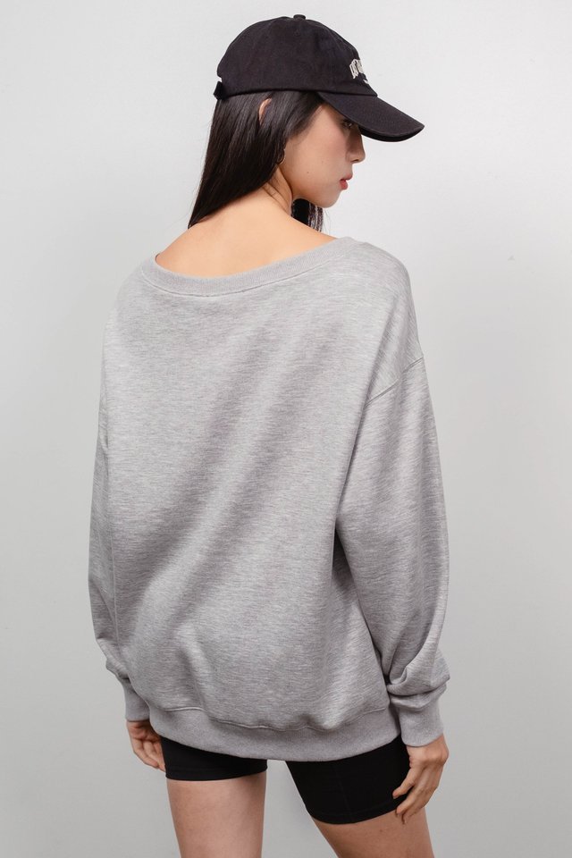 SAB SLOUCHY OVERSIZED PULLOVER (HEATHER GREY)