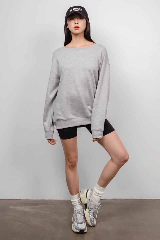 SAB SLOUCHY OVERSIZED PULLOVER (HEATHER GREY)
