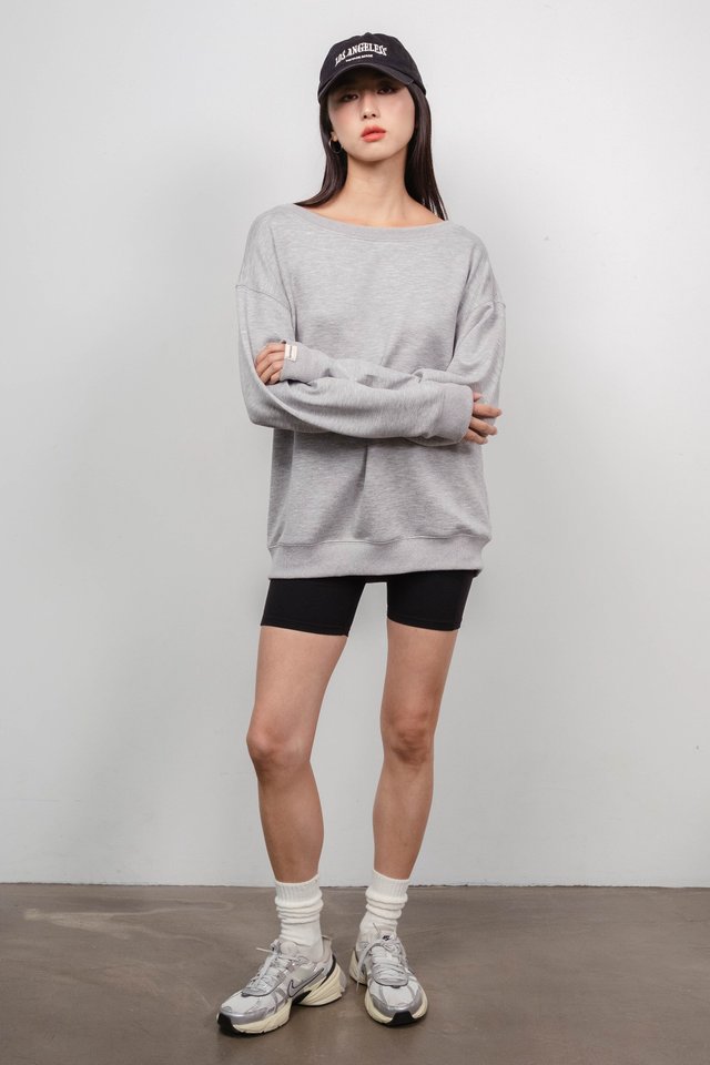 SAB SLOUCHY OVERSIZED PULLOVER (HEATHER GREY)