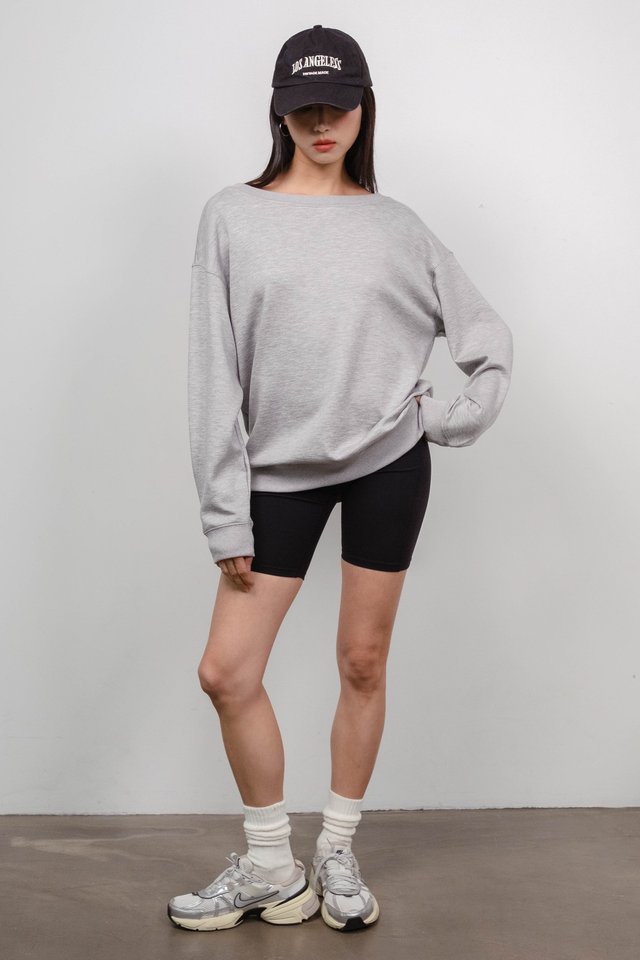 SAB SLOUCHY OVERSIZED PULLOVER (HEATHER GREY)