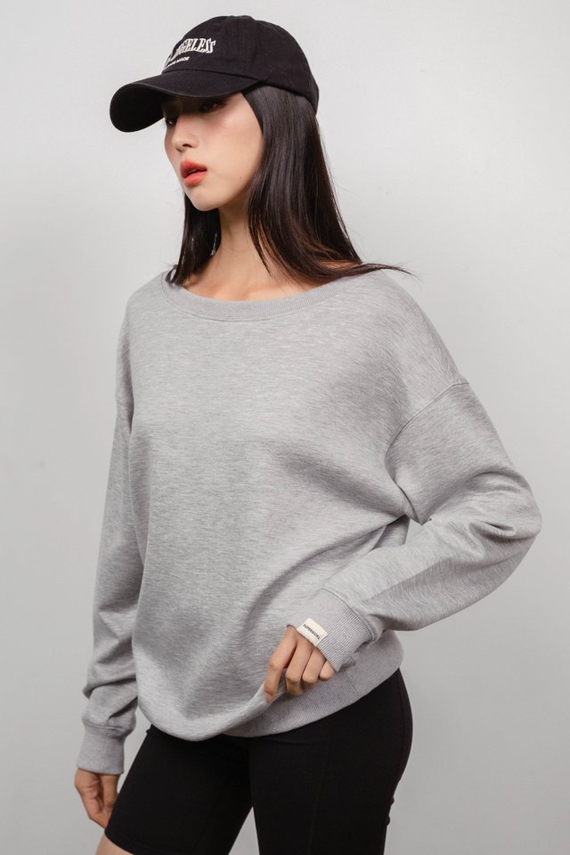 SAB SLOUCHY OVERSIZED PULLOVER (HEATHER GREY)