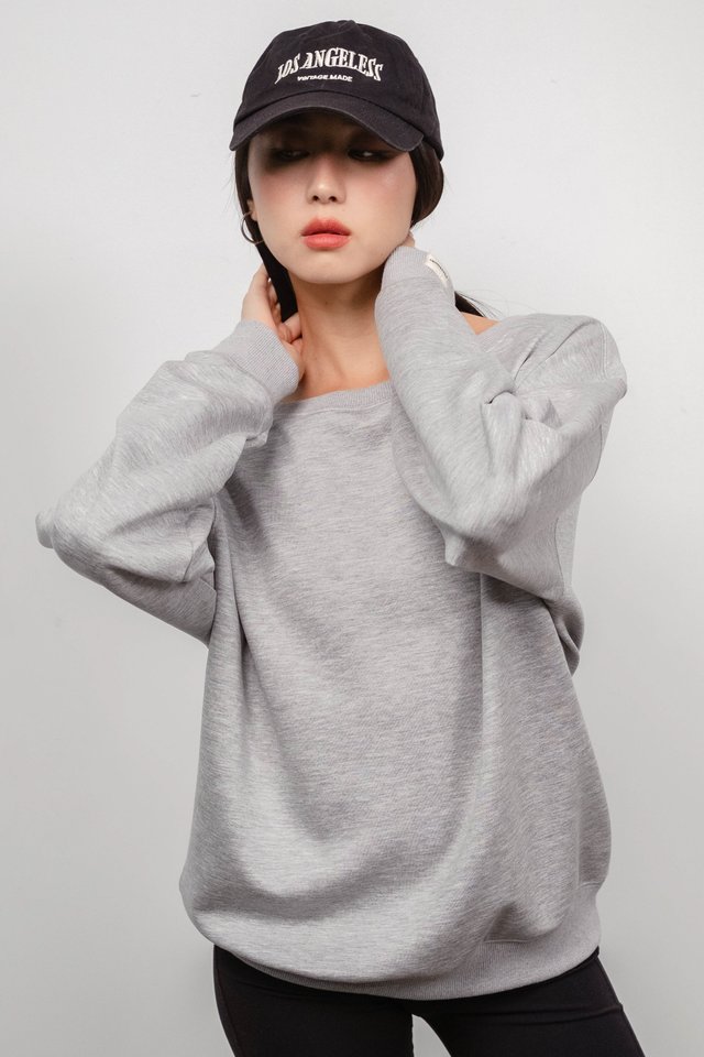 SAB SLOUCHY OVERSIZED PULLOVER (HEATHER GREY)