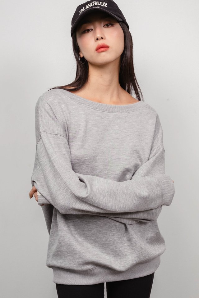 SAB SLOUCHY OVERSIZED PULLOVER (HEATHER GREY)