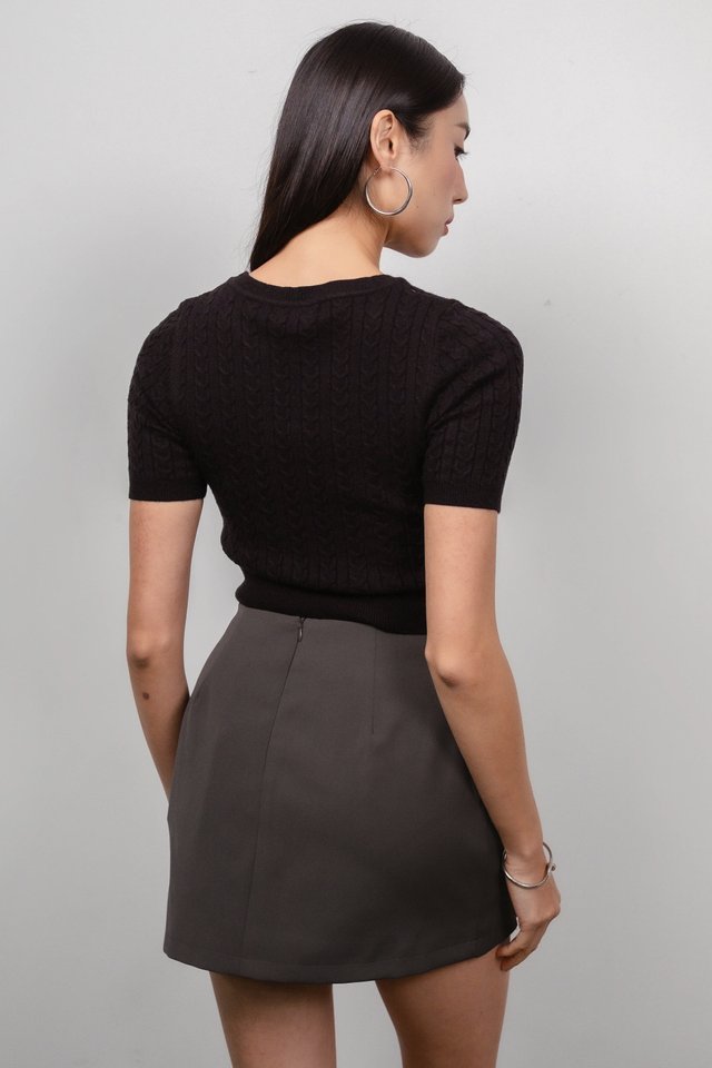 TIPPY THIGH SLIT SKORTS (GUNMETAL GREY)