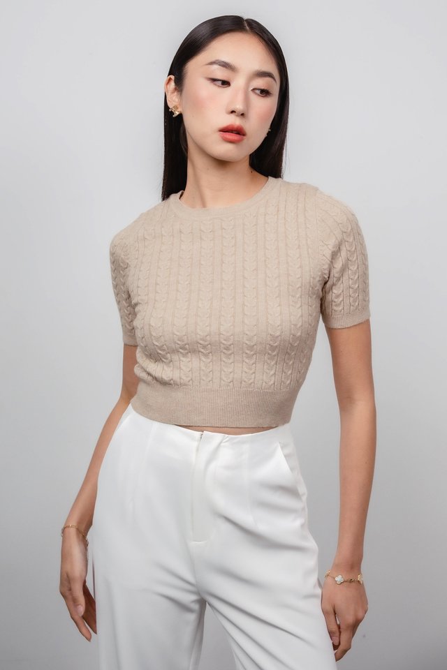 CHEVRON KNIT TOP (OAT)