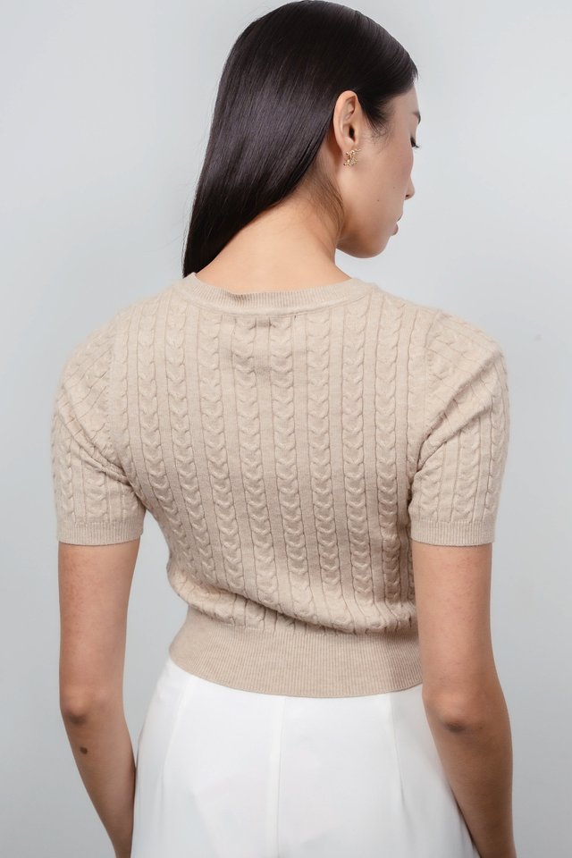 CHEVRON KNIT TOP (OAT)