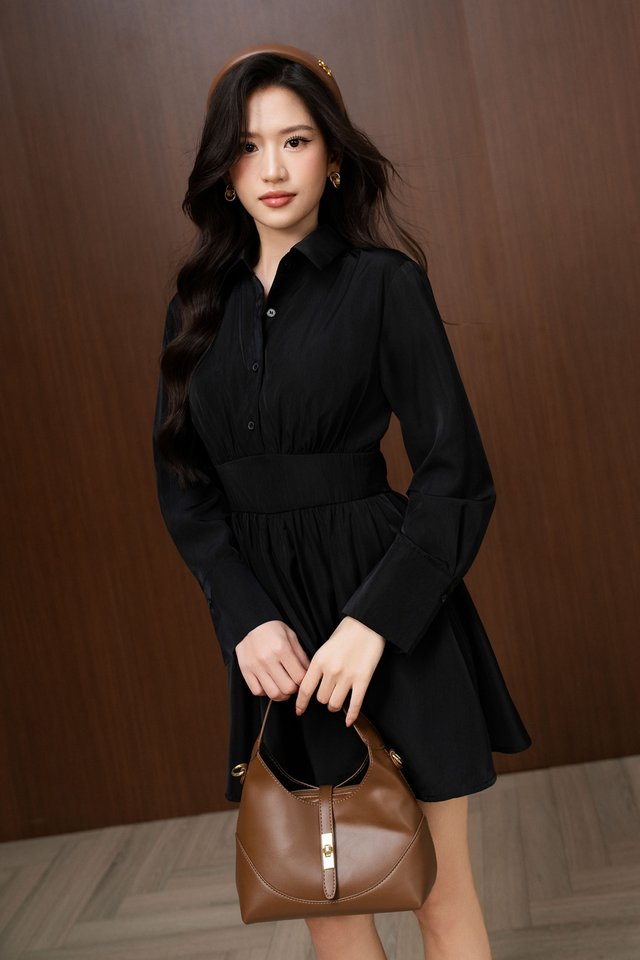 SHANNONE SHIRT DRESS (BLACK)