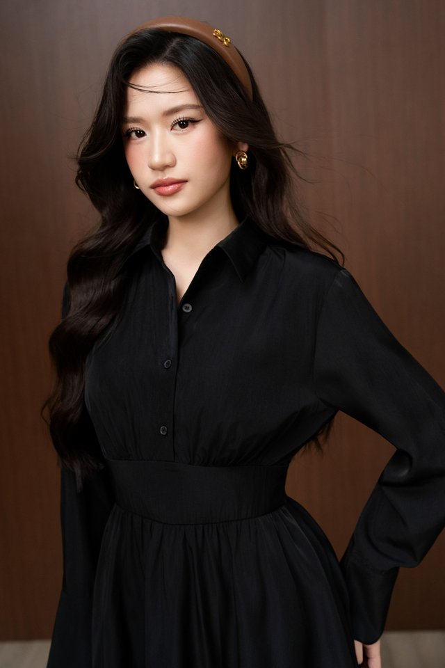 SHANNONE SHIRT DRESS (BLACK)