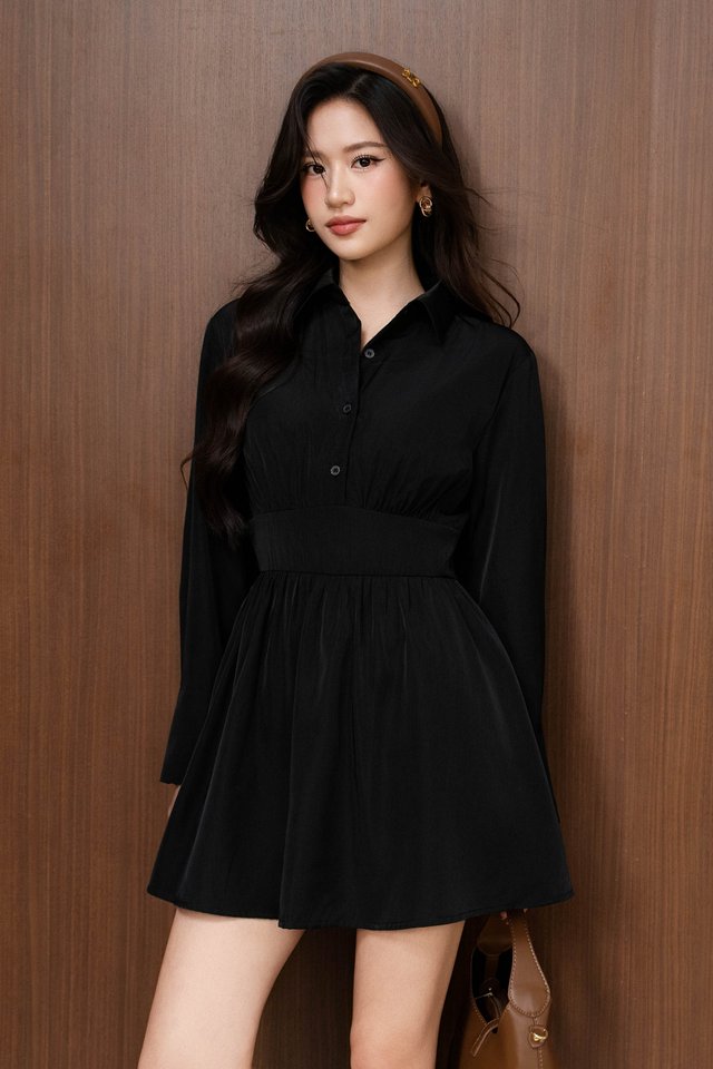 SHANNONE SHIRT DRESS (BLACK)
