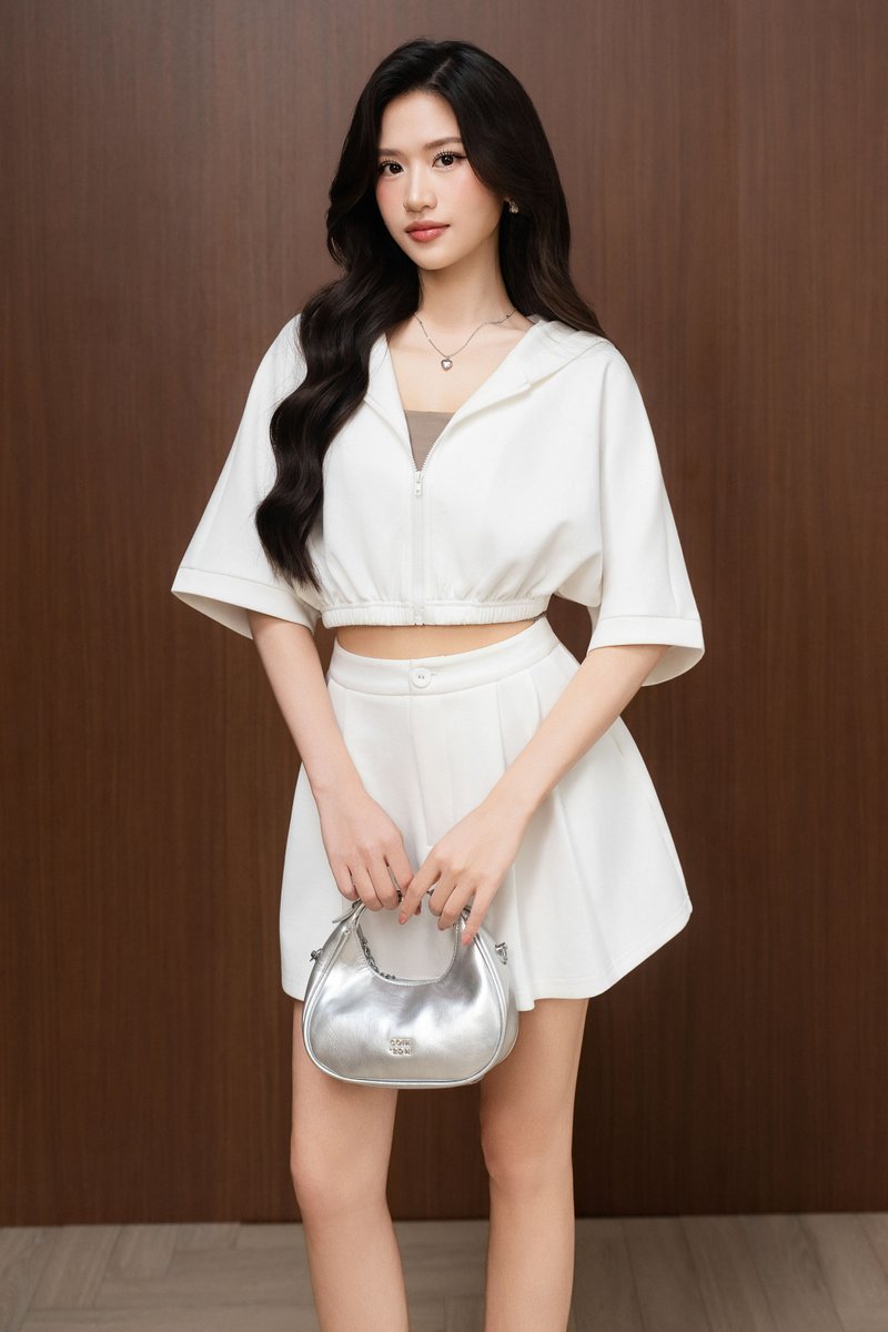 XYZ SHORT SLEEVE HOODIE (WHITE)